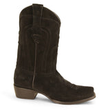 Los Altos Boots Boots Men's Genuine Suede Leather 7x Toe Boots Black Color - Los Altos Boots