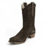 Los Altos Boots Boots Men's Genuine Suede Leather 7x Toe Boots Black Color - Los Altos Boots