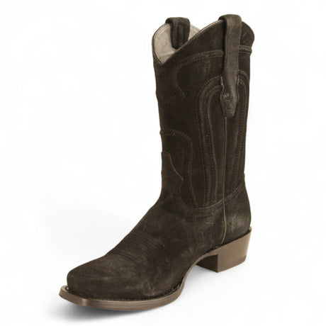 Los Altos Boots Boots Men's Genuine Suede Leather 7x Toe Boots Black Color - Los Altos Boots