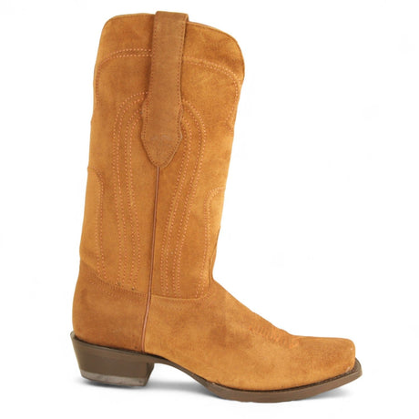 Los Altos Boots Boots Men's Genuine Suede Leather 7x Toe Boots Cognac Color - Los Altos Boots
