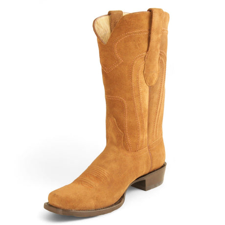 Los Altos Boots Boots Men's Genuine Suede Leather 7x Toe Boots Cognac Color - Los Altos Boots