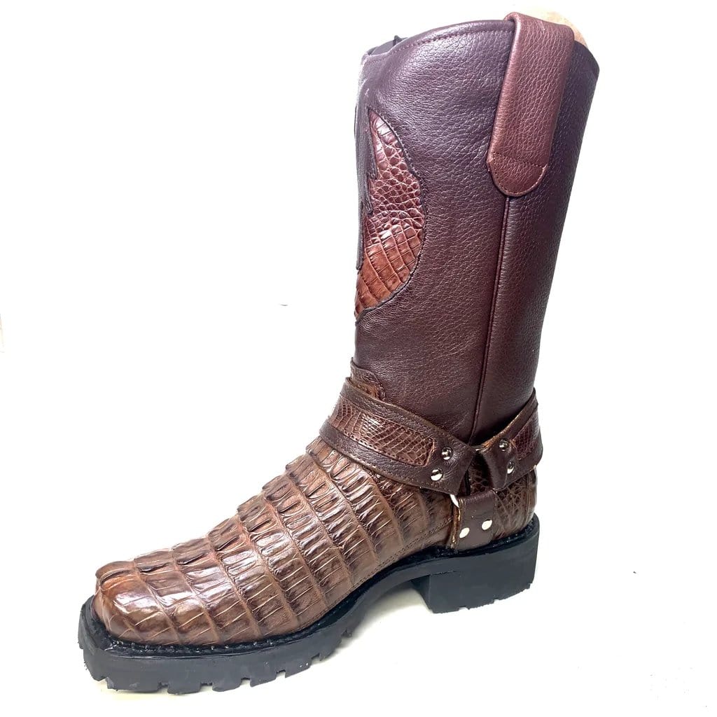 Los Altos Boots Boots Men's Los Altos Caiman Tail Skin Biker Boot 55T0107