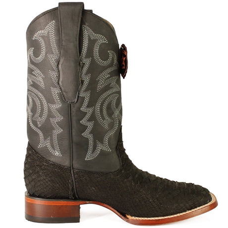 Los Altos Boots Boots Men's Los Altos Python Skin Wide Square Toe Boot 822N5705