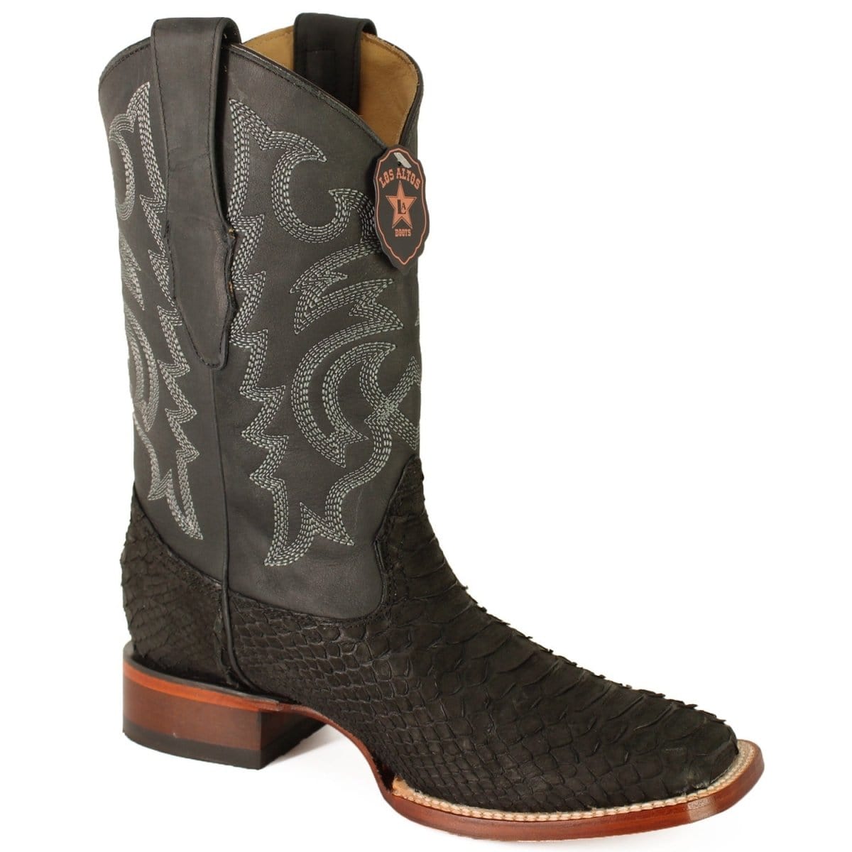 Los Altos Boots Boots Men's Los Altos Python Skin Wide Square Toe Boot 822N5705