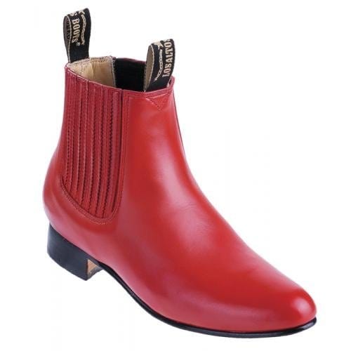 Los Altos Boots Boots Red / 6 Los Altos Deer Skin Ankle Boots LAB-6151-B