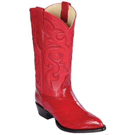 Los Altos Boots Boots Red / 6 Men´s Genuine Eel Skin J Toe Boots - Los Altos Boots
