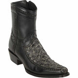 Los Altos Boots Boots Rustic Black / 6 Los Altos Men's Original Monster Fish Skin European Toe Short Boots - Rustic Black LAB-76BF1081