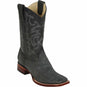 Western Genuine Teju Lizard Skin Rodeo Wide Square Toe Boots BSand Black Color - Los ALtos Boots - Side View 