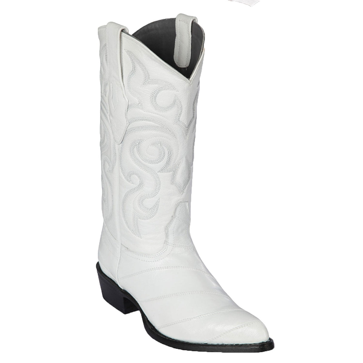 Los Altos Boots Boots White / 6 Men´s Genuine Eel Skin J Toe Boots - Los Altos Boots