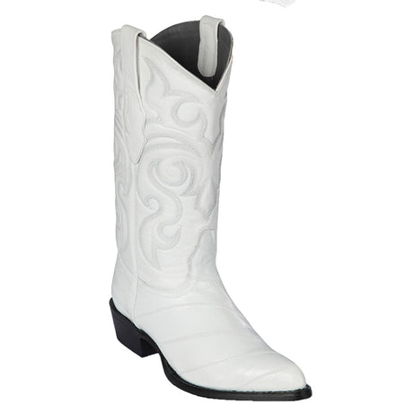 Los Altos Boots Boots White / 6 Men´s Genuine Eel Skin J Toe Boots - Los Altos Boots