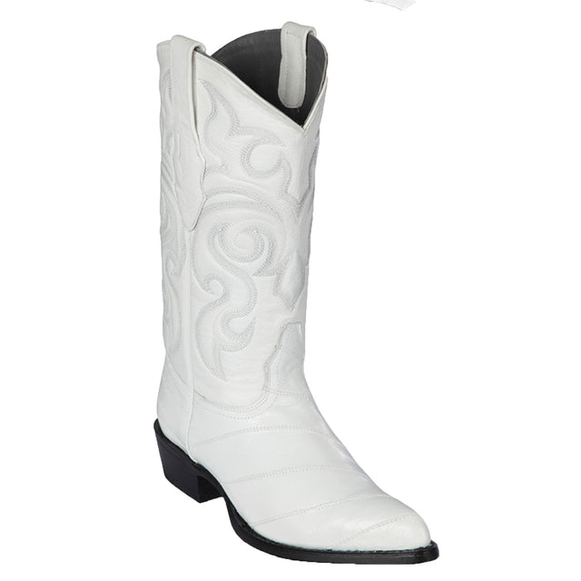 Los Altos Boots Boots White / 6 Men´s Genuine Eel Skin J Toe Boots - Los Altos Boots