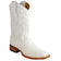 Western Genuine Ostrich Skin Rodeo Wide Square Toe Boots White Color - Los Altos Boots - Side View 