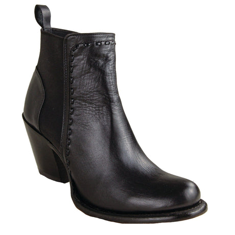 Los Altos Boots Boots Women´s Genuine Boston Leather Round Toe Ankle Boots Black Color - Los Altos Boots