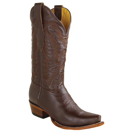 Los Altos Boots Boots Women's Genuine Deer Leather Snip Toe Boots Brown Color - Los Altos Boots