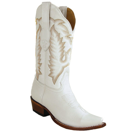 Los Altos Boots Boots Women's Genuine Deer Leather Snip Toe Boots White Color - Los Altos Boots