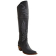 Los Altos Boots Boots Women's Genuine Desert Leather Snip Toe Tall Boots Black Color - Los Altos Boots