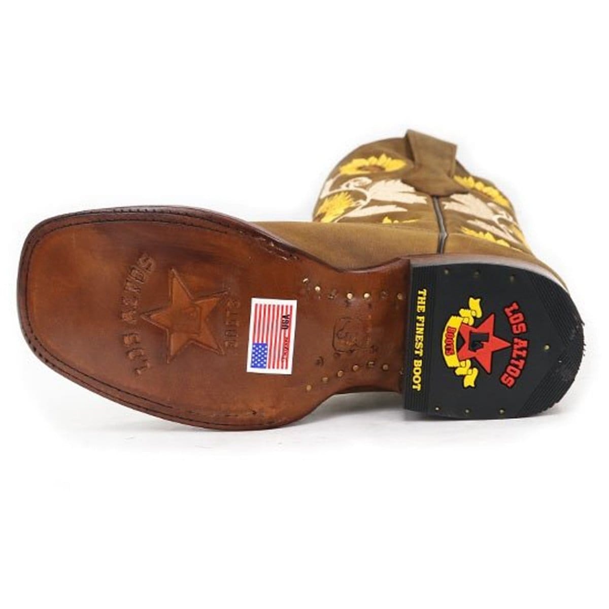 Los Altos Boots Boots Women's Genuine Leather Wide Square Toe Boots Tan Color - Los Altos Boots