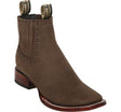 Women´s Genuine Nobuck Leather Wide Square Toe Ankle Boots Taupe Color - Los Altos Boots