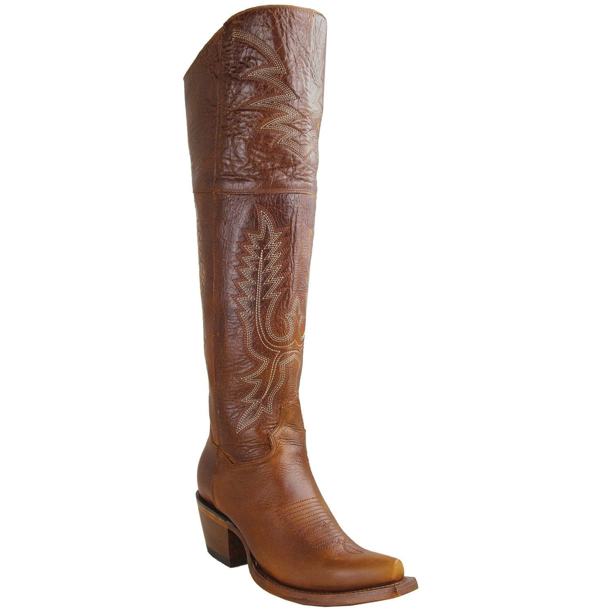 Los Altos Boots Boots Women's Genuine Ohio Leather Snip Toe Tall Boots Walnut Color - Los Altos Boots