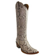 Los Altos Boots Boots Women's Genuine Python Skin Snip Toe Tall Boots Natural Color - Los Altos Boots
