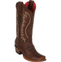 Los Altos Boots Boots Women's Genuine Rage Leather Dubai Square Toe Boots Walnut Color - Los Altos Boots