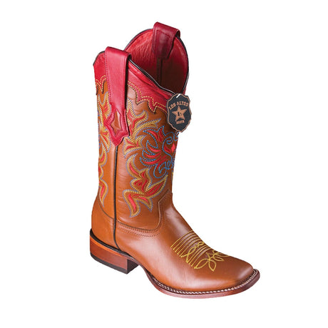 Los Altos Boots Boots Women's Genuine Vergel Leather Wide Square Toe Boots Honey Color - Los Altos Boots