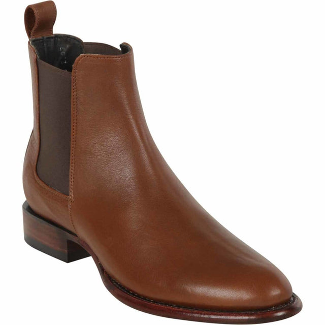Western Genuine Belmont Leather Round Toe Ankle Boots Brown Color - Los Altos Boots