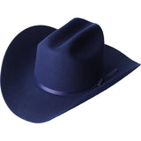 Los Altos Boots Hats 6 5/8 / 3 1/2 6X Felt Cowboy Hat Navy Blue Color - Serratelli