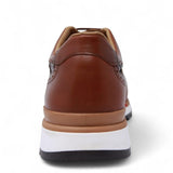 Los Altos Boots Shoes Men's Genuine Caiman Belly Skin and Leather Tennis Casual Shoes Faded Brown Color - Los Altos Boots