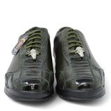 Los Altos Boots Shoes Men's Genuine Ostrich Leg Skin Casual Shoes Olive Green Color - Los Altos Boots