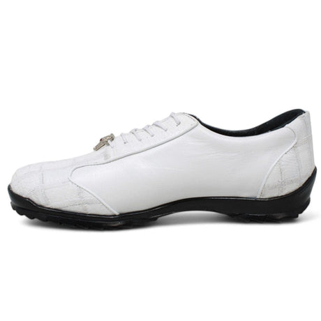 Los Altos Boots Shoes Men's Genuine Ostrich Leg Skin Casual Shoes White Color - Los Altos Boots