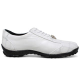 Los Altos Boots Shoes Men's Genuine Ostrich Leg Skin Casual Shoes White Color - Los Altos Boots