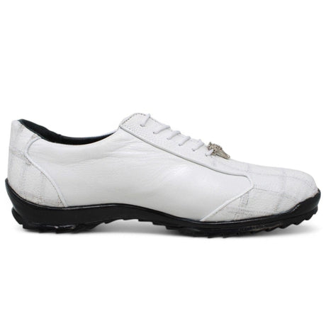 Los Altos Boots Shoes Men's Genuine Ostrich Leg Skin Casual Shoes White Color - Los Altos Boots