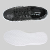 Los Altos Boots Shoes Men's Genuine Ostrich Skin Sneaker Casual Shoe Black Color - Los Altos Boots