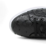 Los Altos Boots Shoes Men's Genuine Ostrich Skin Sneaker Casual Shoe Black Color - Los Altos Boots