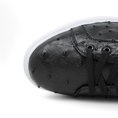 Los Altos Boots Shoes Men's Genuine Ostrich Skin Sneaker Casual Shoe Black Color - Los Altos Boots