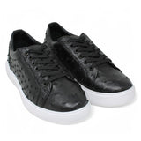 Los Altos Boots Shoes Men's Genuine Ostrich Skin Sneaker Casual Shoe Black Color - Los Altos Boots
