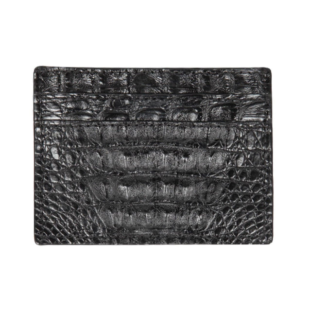 Los Altos Boots Wallets Men´s Genuine Caiman Skin Card Holder Black Color - Los Altos Boots