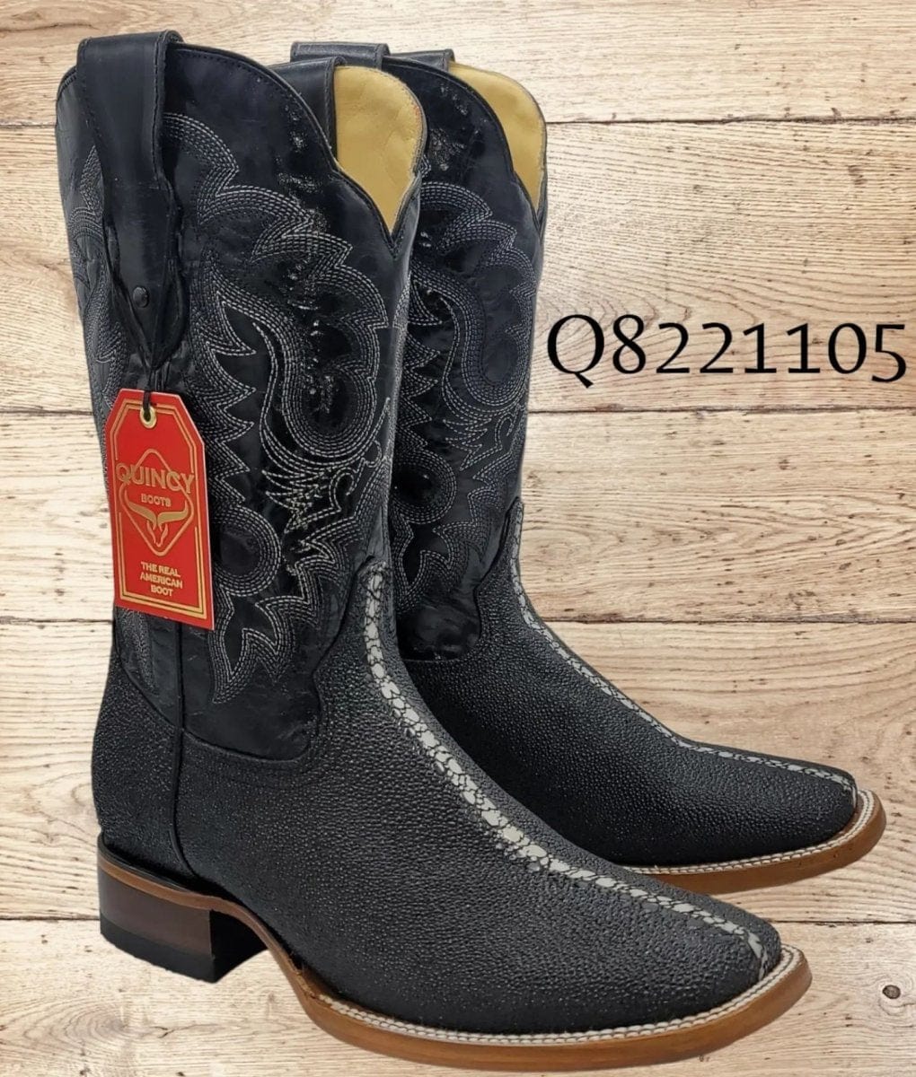 Quincy Boots Boots Men's Quincy Full Rowstone Stingray Print Rodeo Square Toe Boots Q8221105