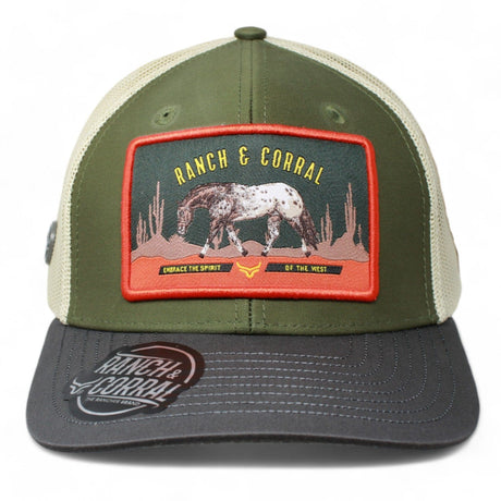 Ranch & Corral Hats Ranch & Corral Trucker Hat Olive Horse