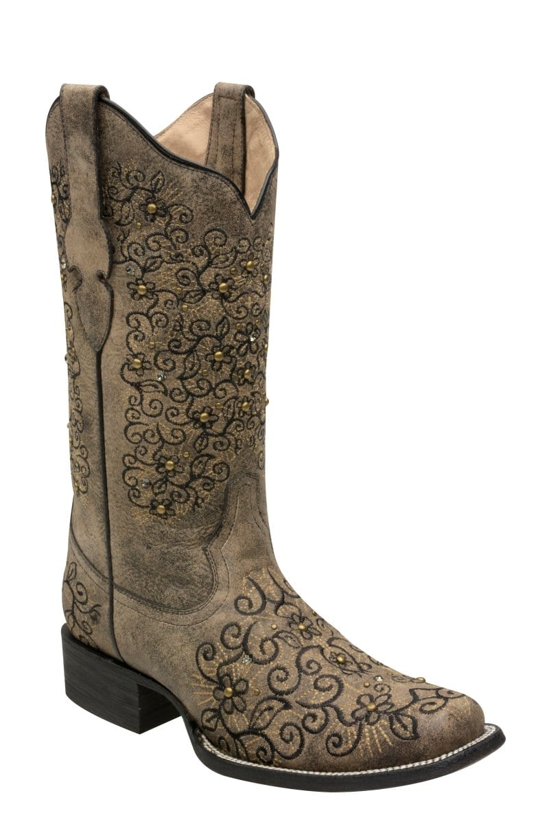 Rudel & Co. Boots Women's Genuine Leather Square Toe Boots Walnut Color- Ive West side view
