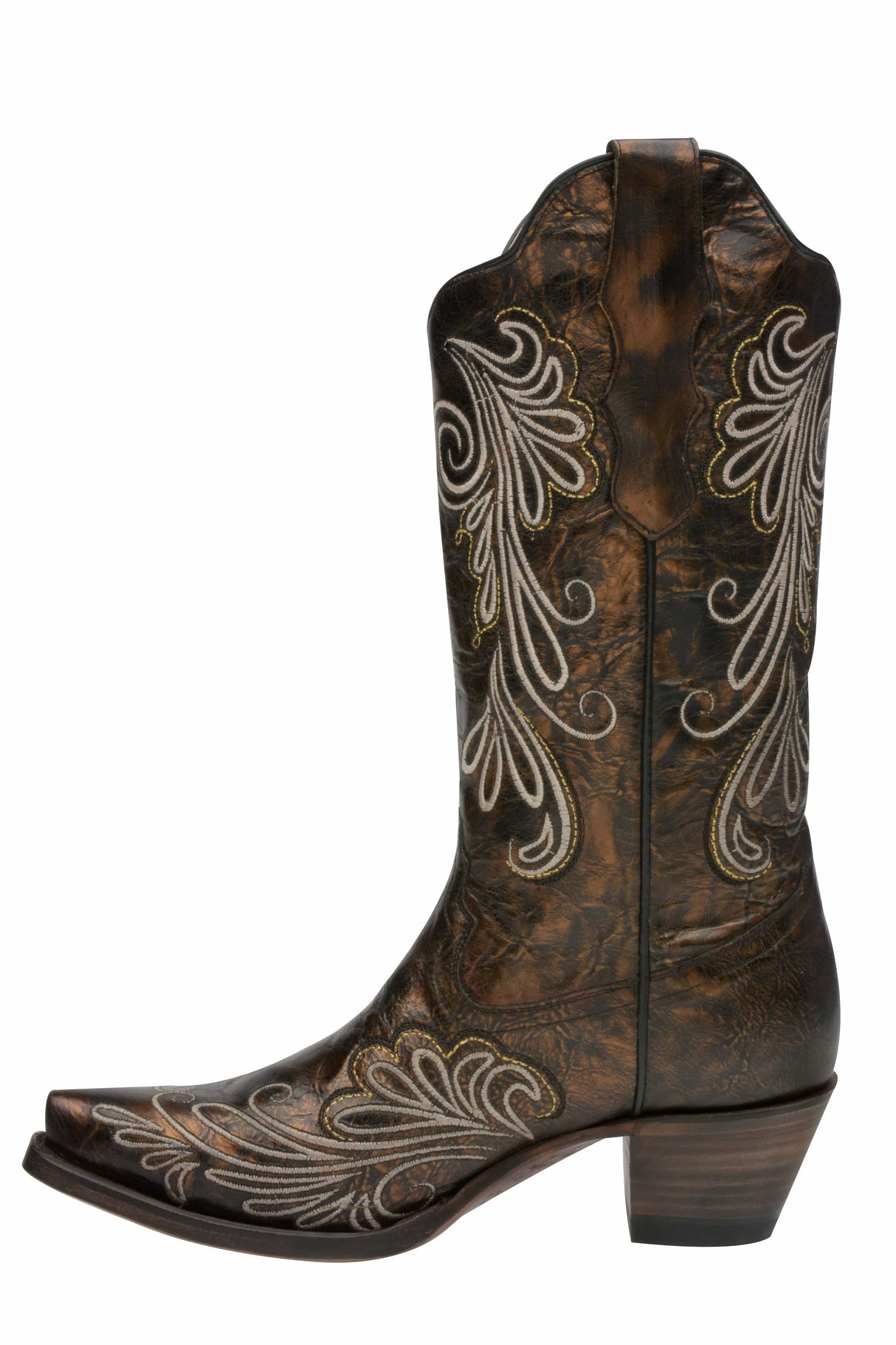Rudel & Co. Boots Women's Genuine Leather Snip Toe Boots Mineral Copper Color- Ive West left side view