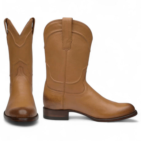 Rudel & Co. Boots Genuine Leather Roper Boot Amber Color - Bachesto