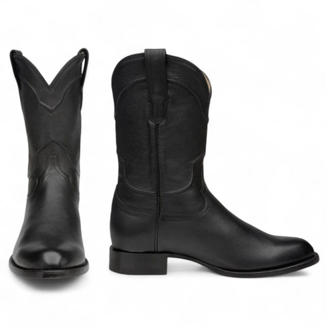 Rudel & Co. Boots Genuine Leather Roper Boot Black Color - Bachesto