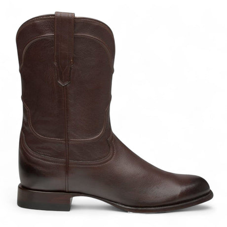 Rudel & Co. Boots Genuine Leather Roper Boot Coffee Brown Color - Bachesto