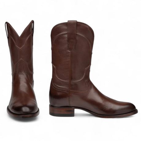 Rudel & Co. Boots Genuine Leather Roper Boot Russet Brown Color - Bachesto