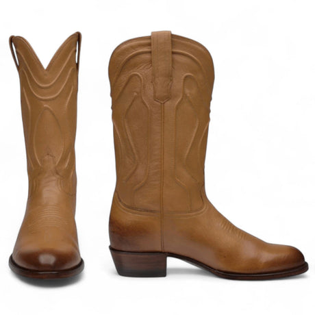 Rudel & Co. Boots Genuine Leather Round Toe Boot Amber Color - Bachesto
