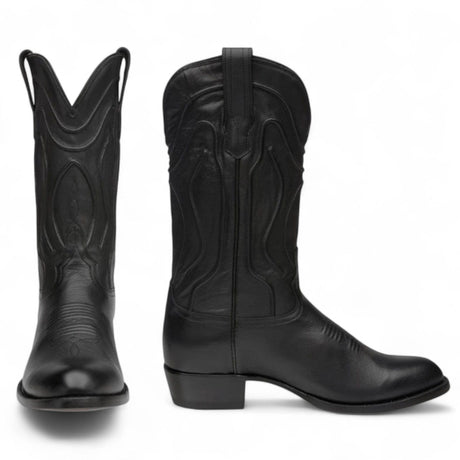 Rudel & Co. Boots Genuine Leather Round Toe Boot Black Color - Bachesto