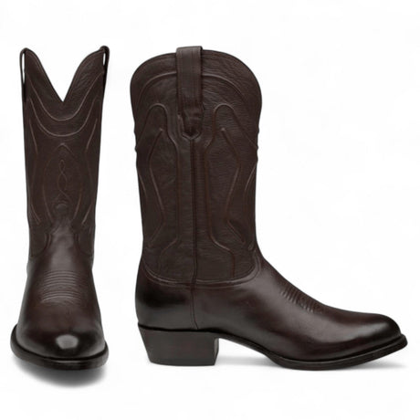 Rudel & Co. Boots Genuine Leather Round Toe Boot Coffee Brown Color - Bachesto