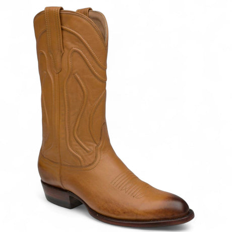 Rudel & Co. Boots Women's Genuine Leather Roper Boots Amber Color- Bachesto